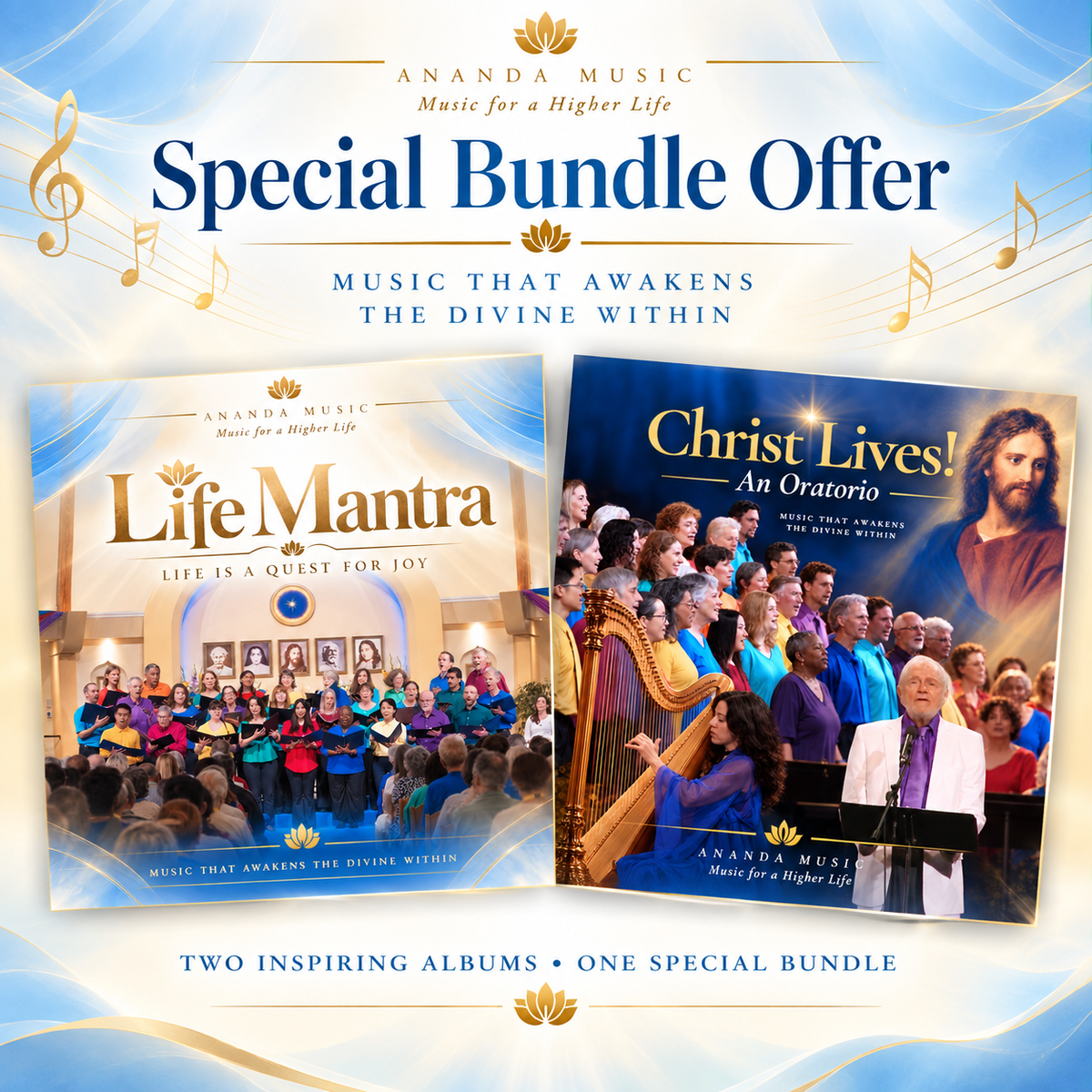 Special Ananda Music bundle featuring Life Mantra and Christ Lives! An Oratorio