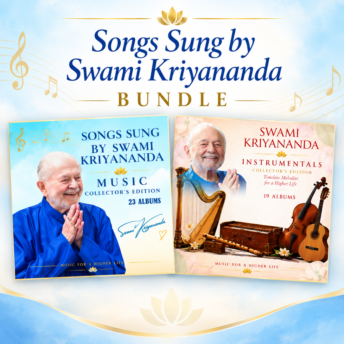 Swami Kriyananda Songs and Instrumentals 42-album digital bundle featuring 23 vocal albums and 19 instrumental albums